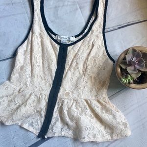 Romantic Lace Peplum Top